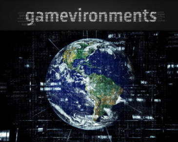 Gamevironments Titel, Globus in Datenwolke