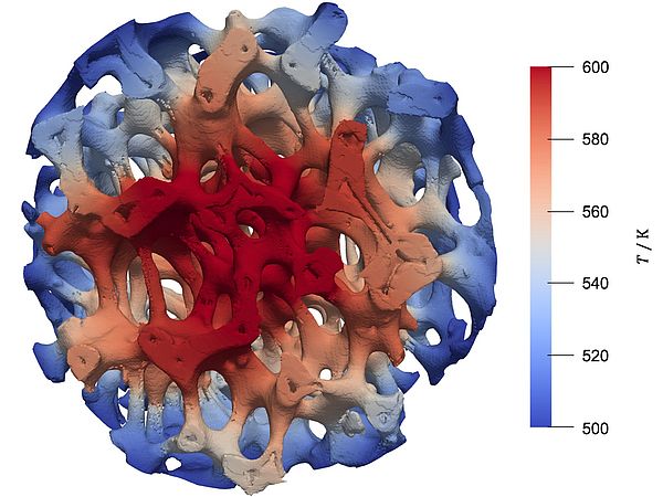 Wärmeverteilung in Schwamm