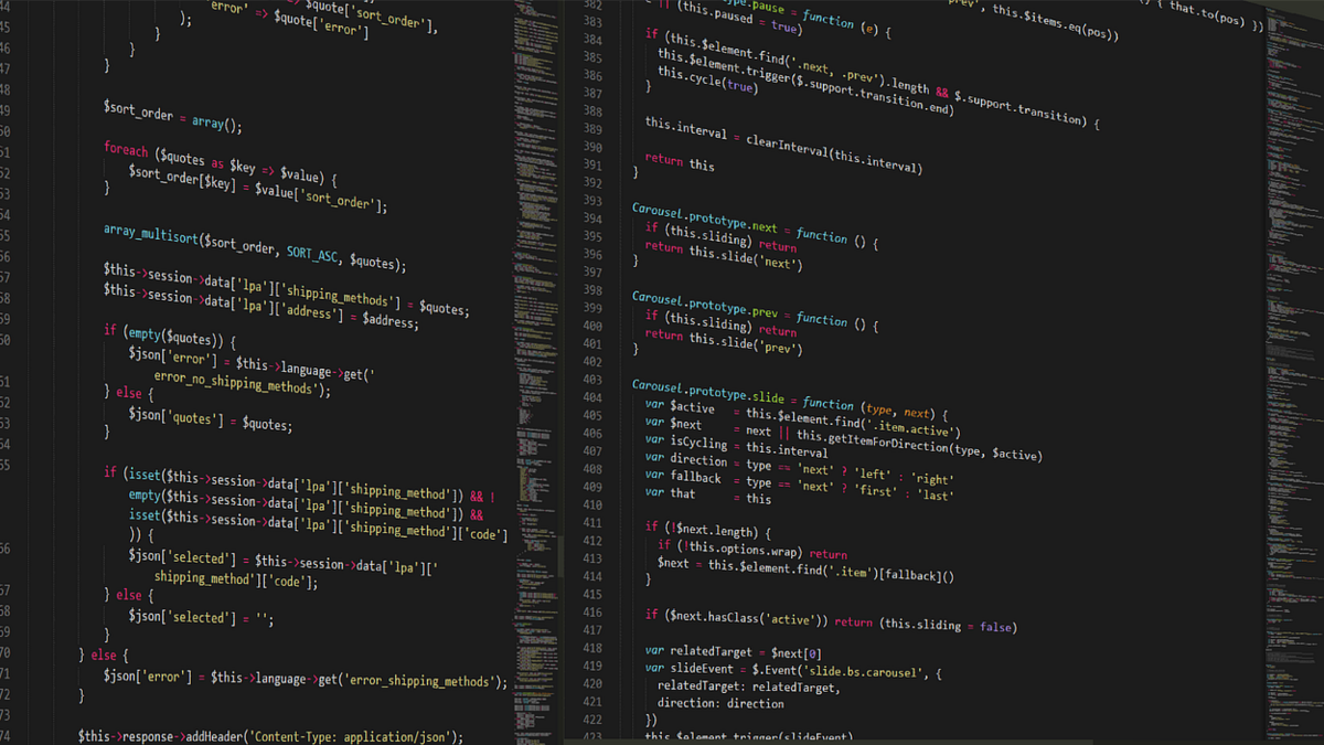 Bildschirm mit Programmiercode