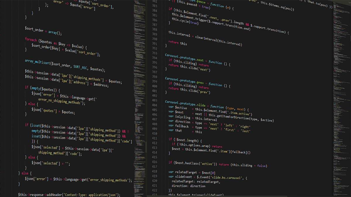 Bildschirm mit Programmiercode
