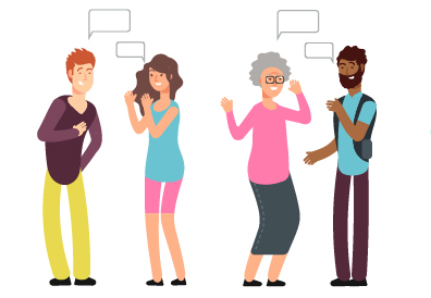 Menschen unterhalten sich