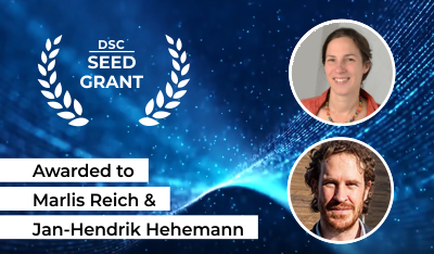 DSC Seed Grant logo, photos Marlis Reich & Jan-Hendrik Hehemann