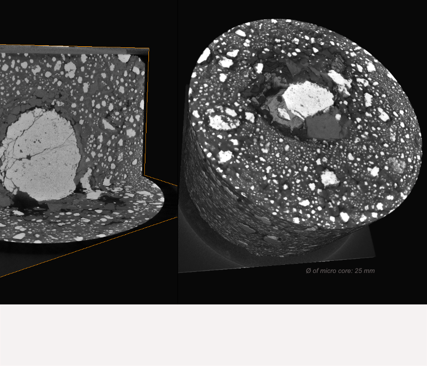 Volume reconstruction of a virtual drill core of a submarine sulfide deposit